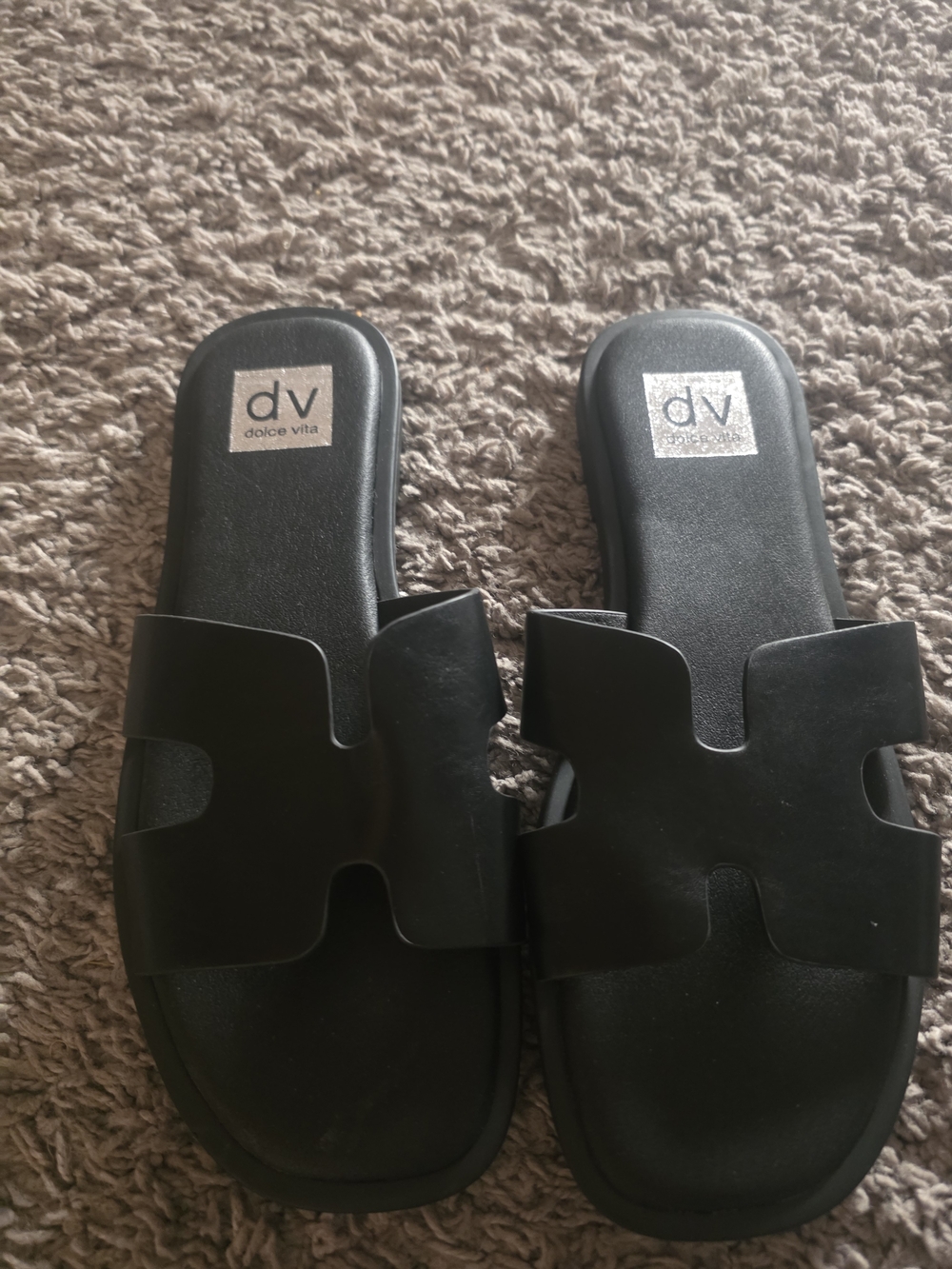 Dolce Vita Black Slide Sandals